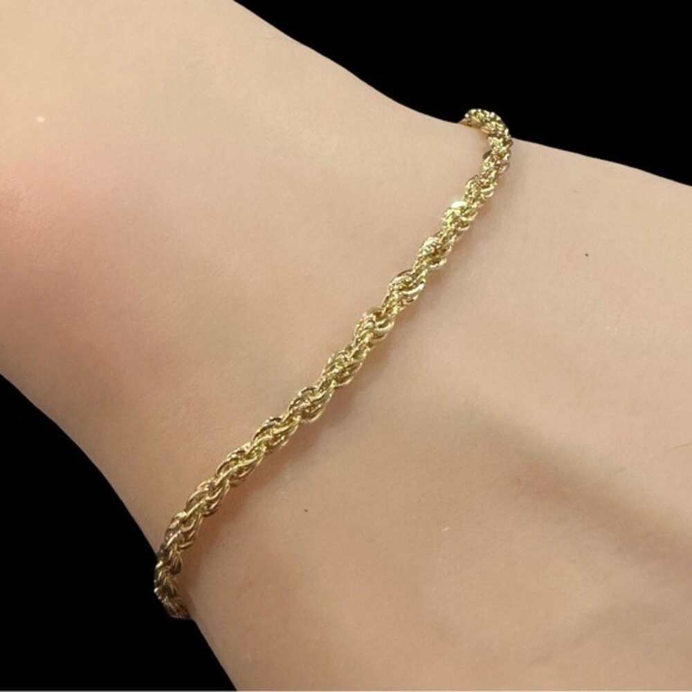 Vintage KOREA Rope Chain Bracelet With Spring Ring Clasp